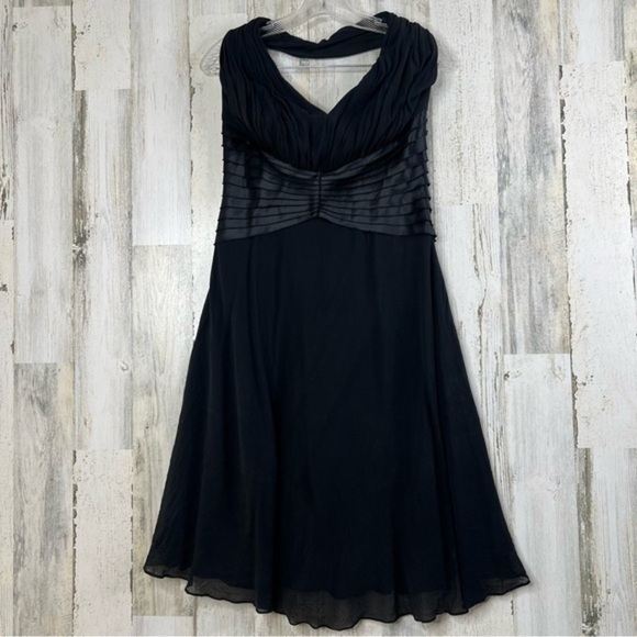Vintage Y2K Halter Neck Dress by TADASHI Black Sz 6 Made In USA Party Cocktail - Picture 1 of 11